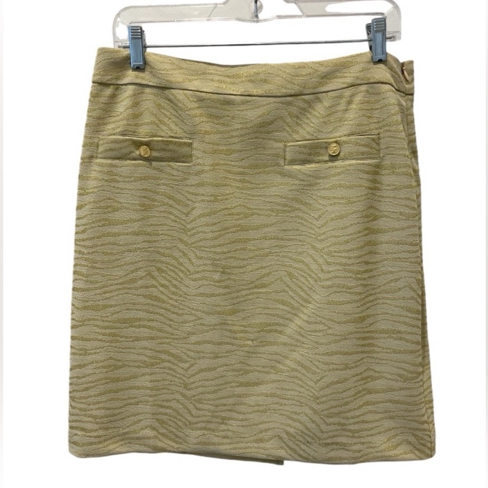 Michael Kors Sparkly Gold Animal Print Mini Skirt Size XL